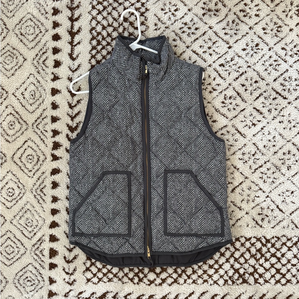 J. Crew Gray Herringbone Vest